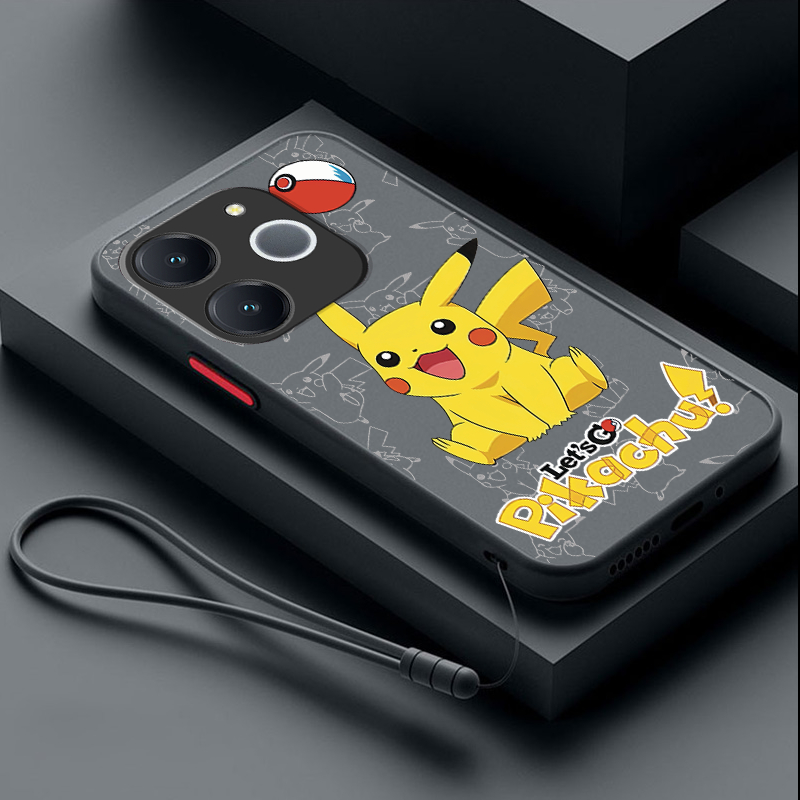 Realme Note 70 Funny Pikachu Hard Phone Case การ์ตูนน่ารักโปร่งแสง Matte Cover