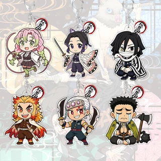 พวงกุญแจอะคริลิค Demon Slayer อะนิเมะการ์ตูนน่ารักกระเป๋าตกแต่งกระเป๋านักเรียนจี้ขนาดเล็กของขวัญ Key แหวน