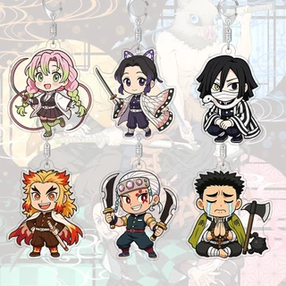 พวงกุญแจอะคริลิค Demon Slayer อะนิเมะการ์ตูนน่ารักกระเป๋าตกแต่งกระเป๋านักเรียนจี้ขนาดเล็กของขวัญ Key แหวน