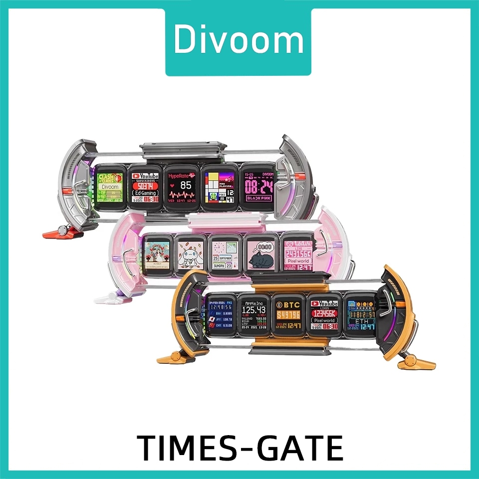 Divoom TIMES-GATE Point Sound TimesGate Time Gate RGB Glow Tube Clock เครื่องประดับตั้งโต๊ะอัจฉริยะ