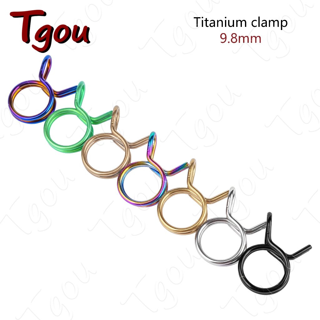 Tgou 2PCS ไทเทเนียม 9.8 มม.บนปั๊มท่อน้ํามันฤดูใบไม้ผลิคลิป clamp สําหรับรถจักรยานยนต์ Carli House Brembo ลมความเร็ว