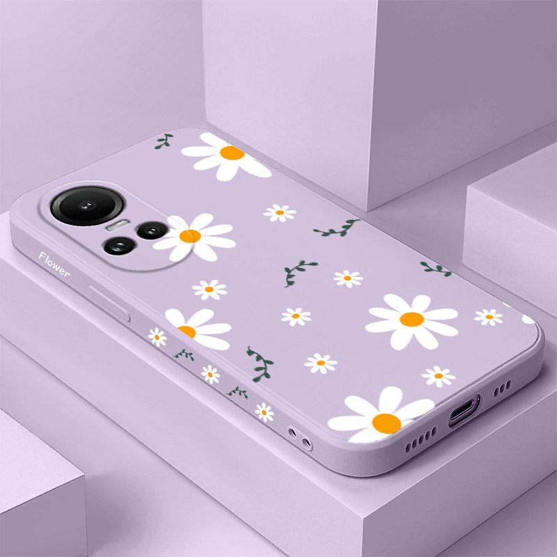 เคสโทรศัพท์สําหรับOPPO Reno 10Pro 10 8Z 8 Pro 8T T Z 7Z 6 5 Pro Plus 5G 4Gหญ้าDaisy Creative Design 