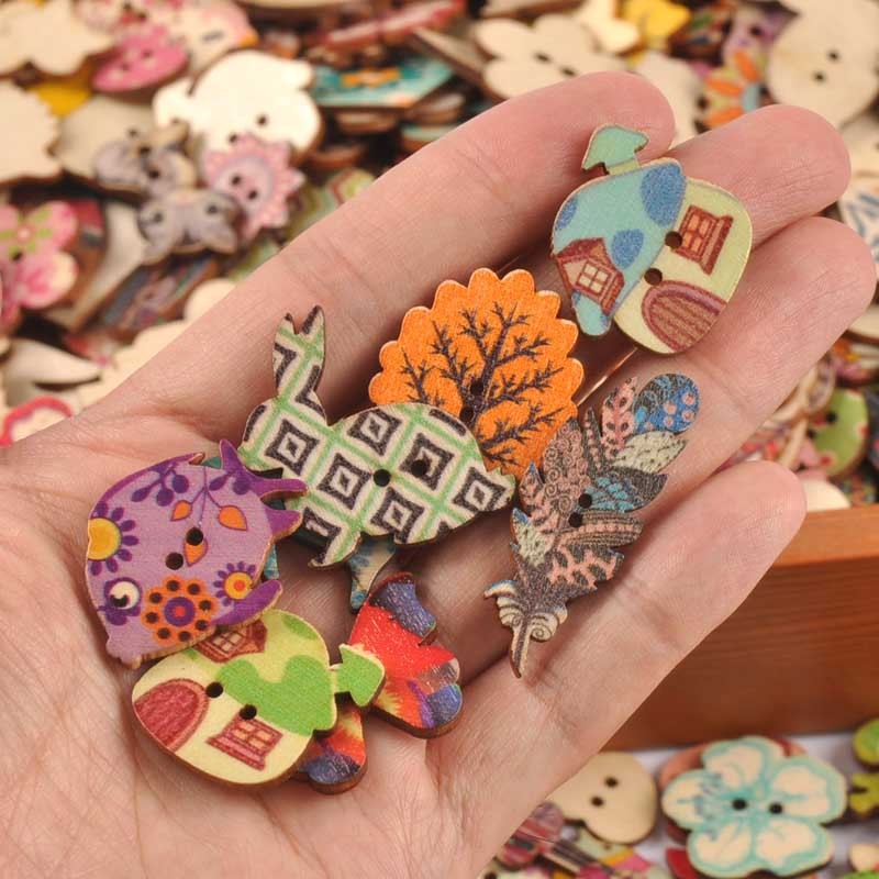 25 ชิ้น 15-35 มิลลิเมตร Vintage ผสมภาพวาดปุ่มไม้สําหรับงานฝีมือ Scrapbooking เย็บเสื้อผ้าปุ่ม DIY เด็กเครื่องแต่งกายอุปกรณ์ MT1893 ราคา ถูกที่สุด ดีลบีเคเค แกลเลอรีภาพที่ 2