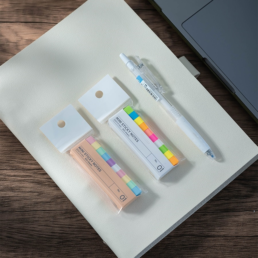 Penlab Mini Morandi Sticky Notes ชุดสติกเกอร์ดัชนีเรืองแสง Memo Pad Self-Adhesive ป้ายเครื่องเขียน Office C7804