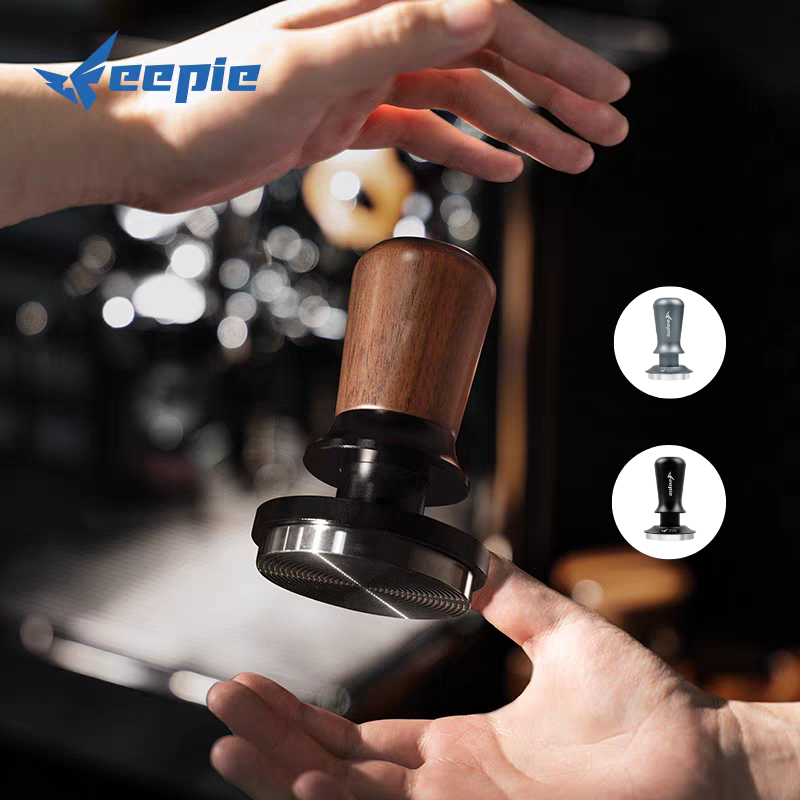 Feepie วอลนัท มีเสียงตีเร็ว Tamper กาแฟ ที่กดแป้ง กำลังคงที่ 30ปอนด์ ที่กดแป้ง 51/53/58 มม