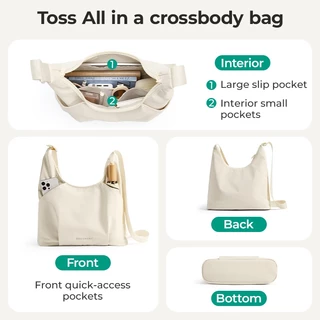 BAGSMART แฟชั่น Crossbody bag ความจุขนาดใหญ่ กันน้ำ สายรัดปรับได้ Shoulder Bag Hobo Bag กระเป๋ามือ