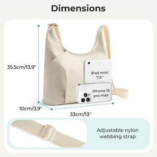 BAGSMART แฟชั่น Crossbody bag ความจุขนาดใหญ่ กันน้ำ สายรัดปรับได้ Shoulder Bag Hobo Bag กระเป๋ามือ