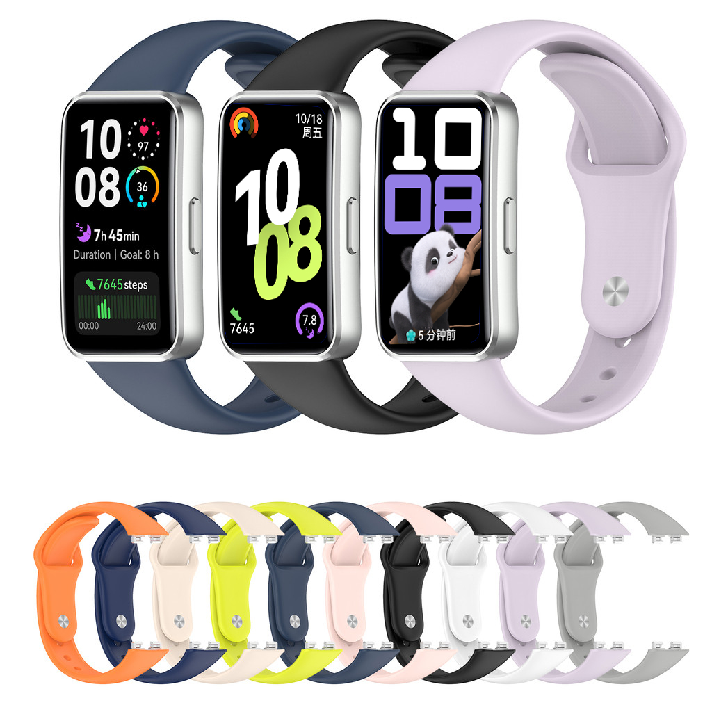 สายรัดซิลิโคนอ่อนนุ่มสําหรับ Huawei Band 11/10/9/8 NFC 11 Pro สายรัดข้อมือกีฬาสร้อยข้อมือสมาร์ทวอทช์