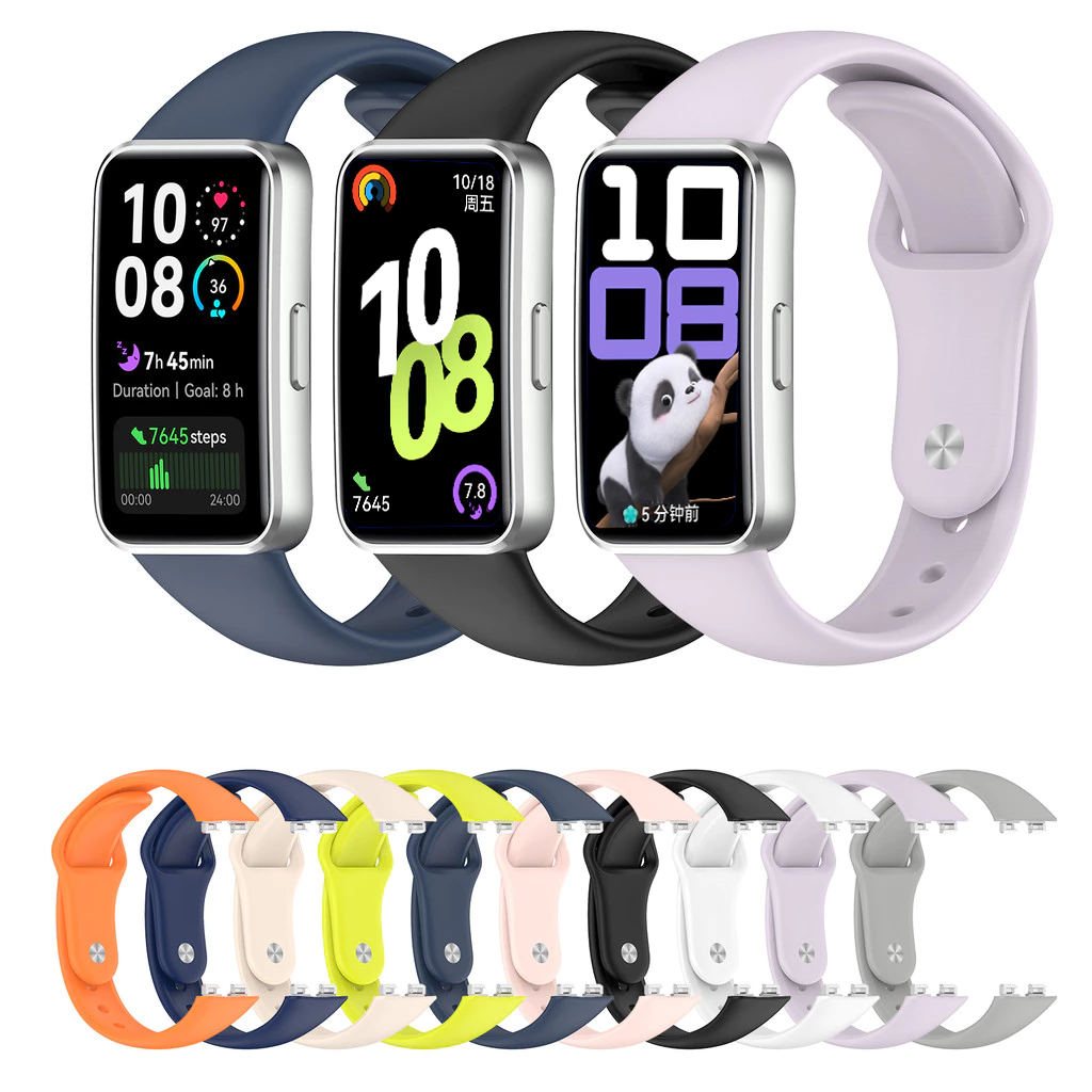 สายรัดซิลิโคนอ่อนนุ่มสําหรับ Huawei Band 11/10/9/8 NFC 11 Pro สายรัดข้อมือกีฬาสร้อยข้อมือสมาร์ทวอทช์