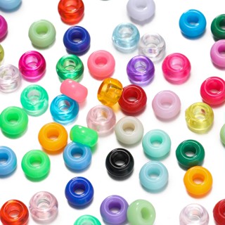 St.kunkka 100Pcs  4*7 มม ลูกปัดอะคริลิค ขนาด ลูกปัดหลุมขนาดใ…