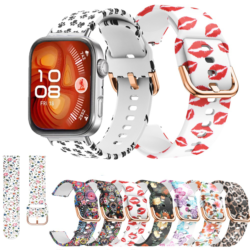 สายรัดซิลิโคนอ่อนนุ่ม Camo สําหรับ Huawei Watch Fit 2 3 4 5/Fit ใหม่/ SE/ รุ่นพิเศษ / Fit2 /Fit3 Fit4 Fit5 Pro รุ่นพิเศษ