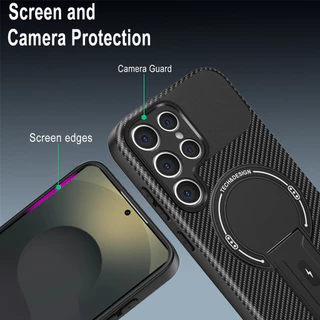 Sunyi สําหรับ Samsung Galaxy S25 Edge S25 S24 S23 S22 Ultra FE Plus เคสโทรศัพท์ขาตั้งแม่เหล็กกันกระแทก – การออกแบบระบายความร้อนและสไตล์มินิมอล