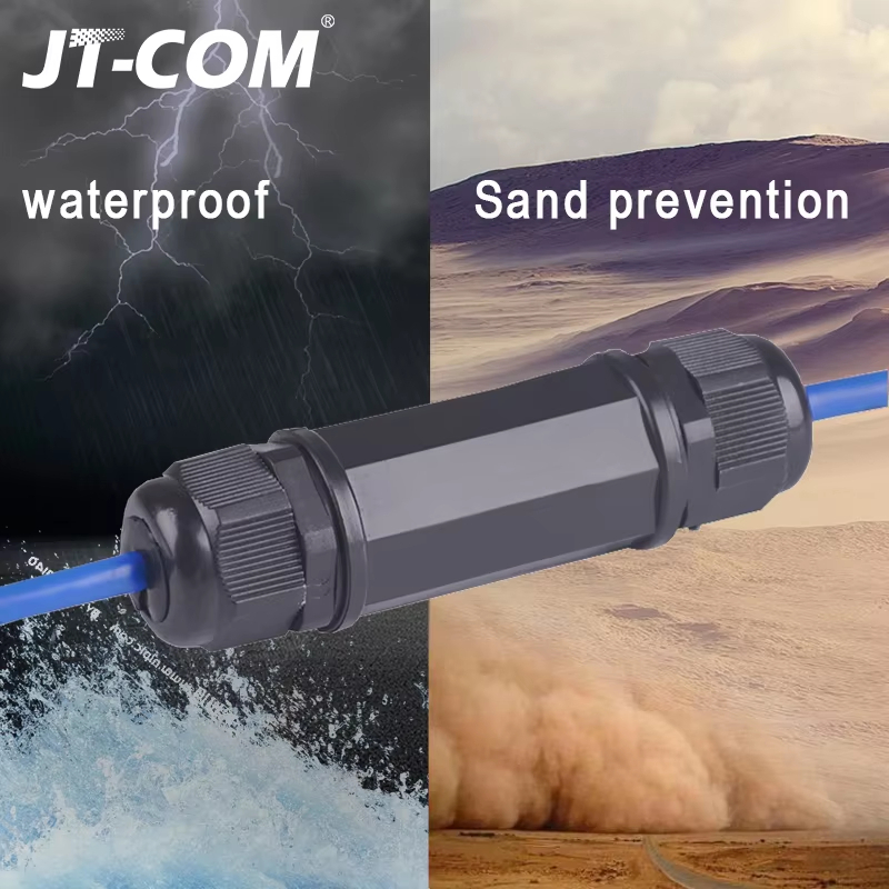 JT-COM กันน้ํา RJ45 Connector IP67 Ethernet LAN สาย Coupler อะแดปเตอร์ปลั๊กซ็อกเก็ต Double Head Exte