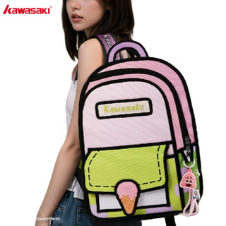 Kawasaki 2025 SpongeBob Co branded กระเป๋าเป้สะพายหลังแบดมินตัน K3G07-C8163&K3G08-C8263 กระเป๋าเป้สะพายหลังเทนนิสมัลติฟังก์ชั่กีฬากระเป๋าเป้สะพายหลังแฟชั่น