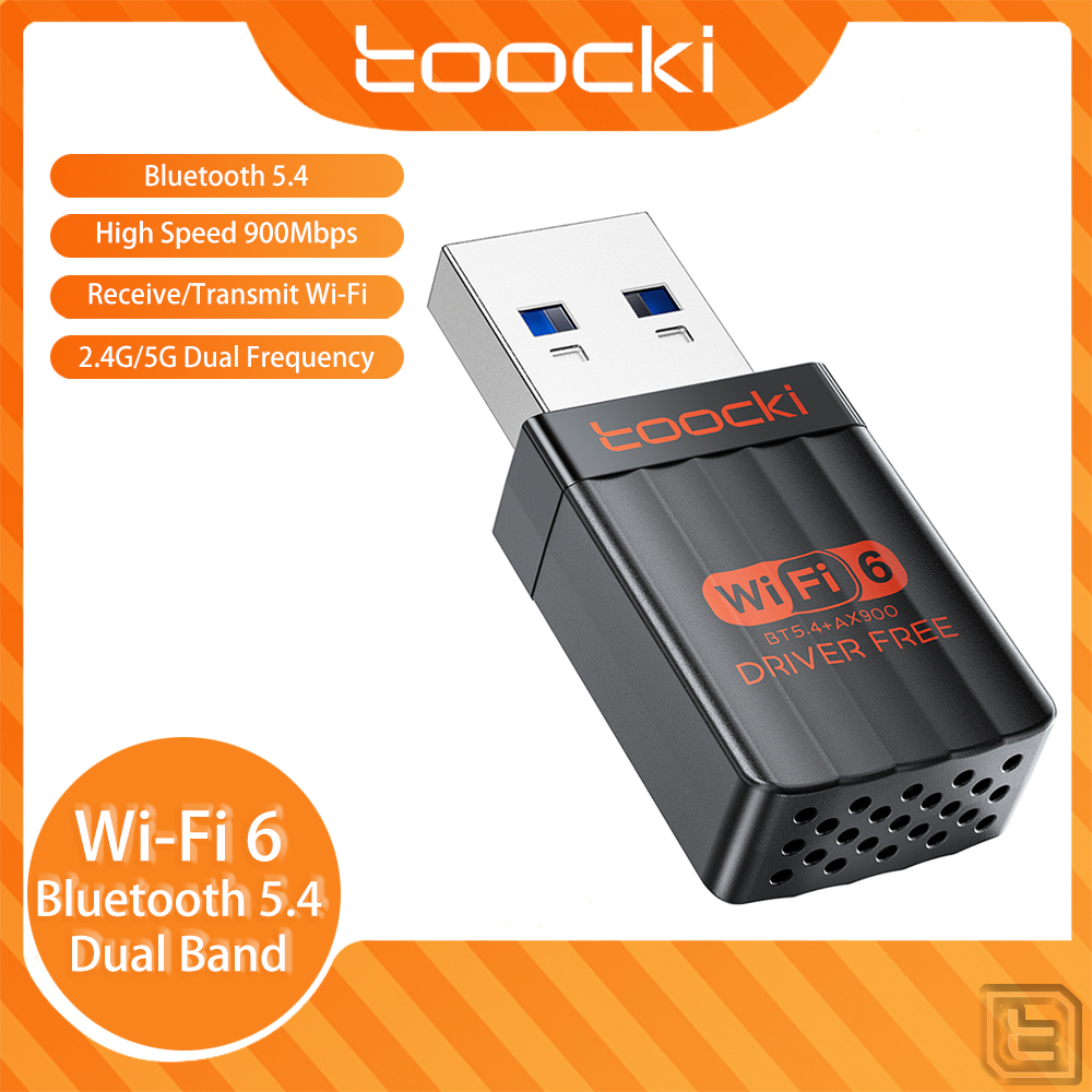 Toocki WiFi 6 BT5.4 AX900 USB WiFi อะแดปเตอร์ USB Dual Band 2.4G/5GHz การ์ดเครือข่าย WiFi ไร้สาย Eth