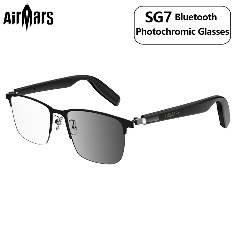 Airmars SG7 แว่นตาอัจฉริยะ หูฟังไร้สาย เสียงดี HD Calls เลนส์ออโต้ ป้องกันแสงสีฟ้า แว่นตา พร้อมไมค์