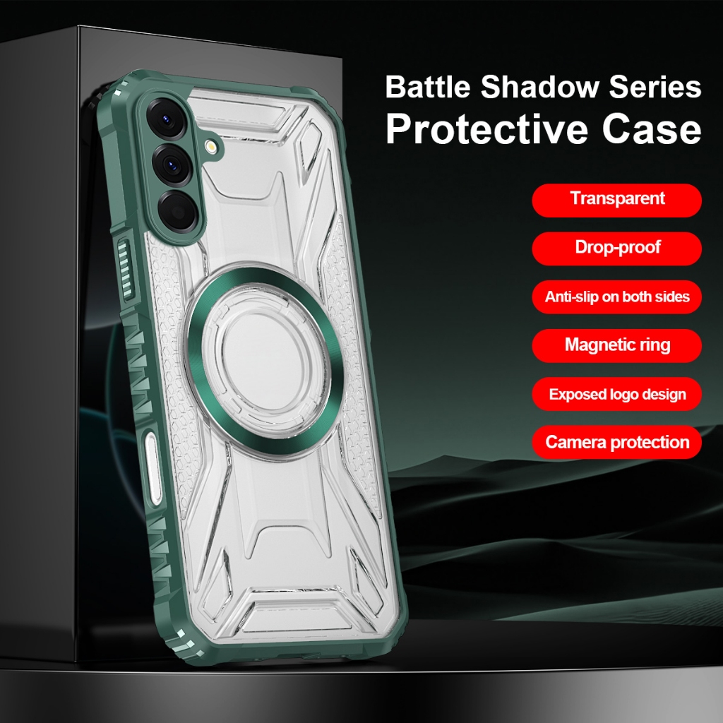 SAMSUNG เกราะเคสโทรศัพท์แม่เหล็กสําหรับSamsung Galaxy A56 A36 A26 A16 A55 A35 A25 A15 A54 A34 A14 A06 5G A05 A05Sโปร่งใสกันกระแทกฮาร์ดปกหลัง