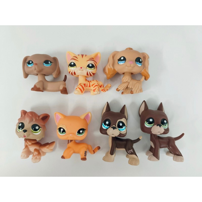 7 ชิ้น/ล็อต LPS ของเล่น Littlest Pet Shop ตัวเลขสัตว์สุนัข #002