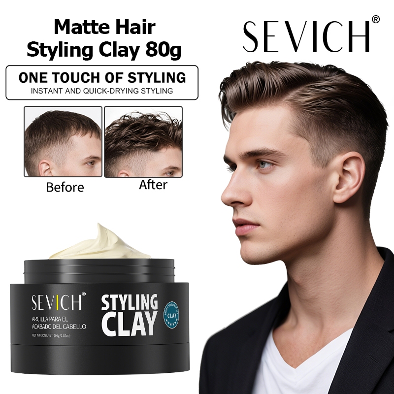 SEVICH Matte Hair Stying Clay 80g Hair Wax Strong Hold Paste Shaping Cream สําหรับผู้ชาย