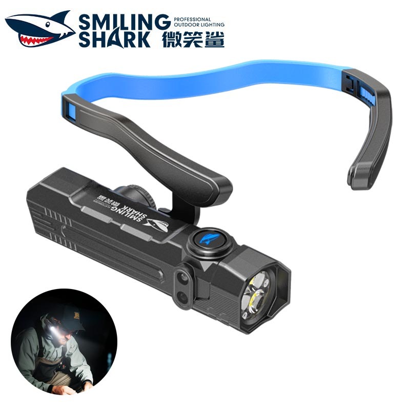 SmilingShark TD0255 ไฟคาดหัว ไฟฉายคาดหัว LED มินิ เซ็นเซอร์ 3*LED ทรงพลัง โคมไฟหัว ด้วยการออกแบบแถบคาดศีรษะแบบถอดได้ ไฟคบเพลิงหัว 4 โหมด Type-C แบบชาร์จได้ พกพาได้ กันน้ำสำหรับการเดินป่าแคมป์ปิ้ง