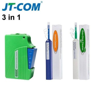 JT-COM LC/FC/ST/SC น้ํายาทําความสะอาดไฟเบอร์ออปติก 2.5 มม.และ 1.25 มม. 3 ใน 1 ปากกาทําความสะอาดไฟเบอร์ออปติก