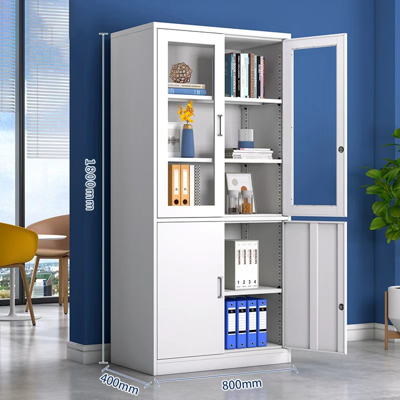 [จัดส่งแห่งชาติ] ล็อกเกอร์เหล็กตู้เก็บเอกสารโลหะสีขาวพร้อมตัวล็อคสามารถจัดเก็บไฟล์ ก4