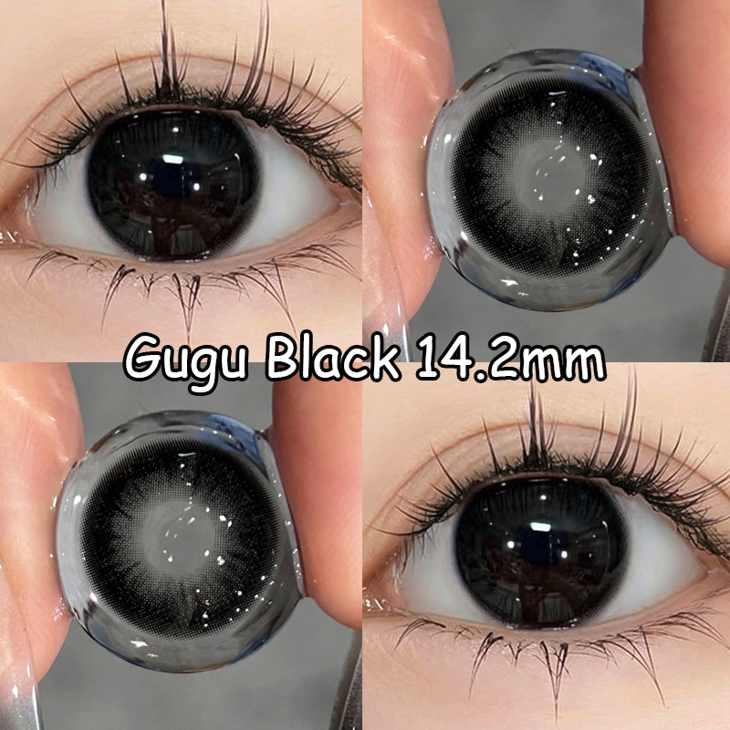 คอนแทคเลนส์ KSSEYE 14.2MM เส้นผ่านศูนย์กลางขนาดเล็กสีดําธรรมชาตินักเรียน Softlens Eye แต่งหน้า 2 ชิ้