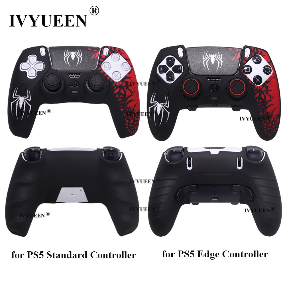 Ivyueen ซิลิโคนผิวสําหรับ PlayStation 5 PS5 Edge DualSense Controller Spider เคสป้องกัน Touch Pad สติกเกอร์