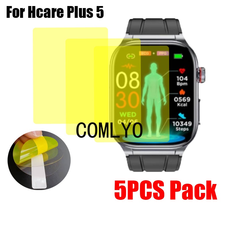 5pcs for Hcare Plus 5 Plus5 ป้องกันหน้าจอสมาร์ทนาฬิกาฟิล์ม Soft TPU Hydrogel Unthin HD Anti-Scratch 