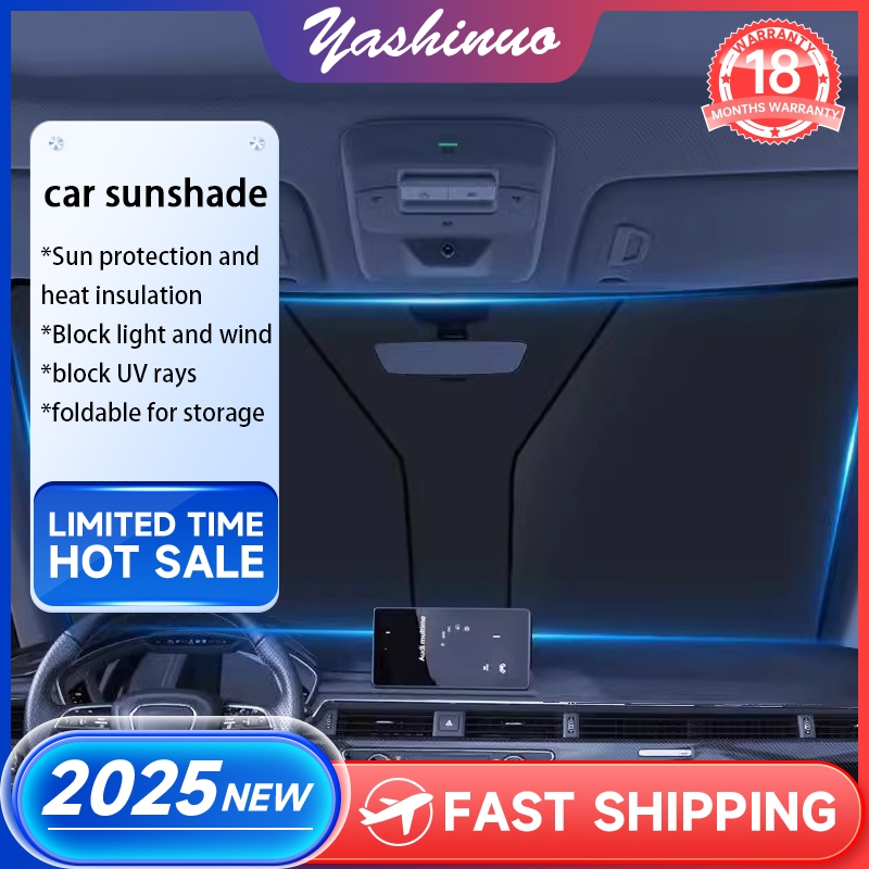 [จัดส่งด่วน]Yashinuo ม่านบังแดดรถยนต์ด้านหน้าแผงฉนวนกันความร้อนบังแดดป้องกันแสงแดด