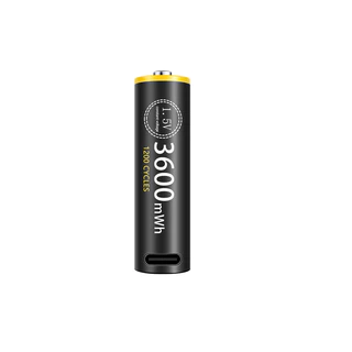 PUANTES แบตเตอรี่ชาร์จ USB 1.5V AA/AAA LI-ion 3600mwh/1300mwh TYPE-C ชาร์จ