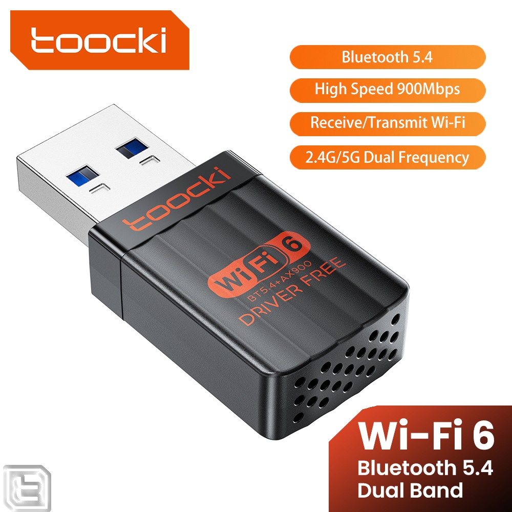 Toocki Dual Band Wireless Wi-Fi Adapter WiFi 6 BT5.4 AX900 USB WiFi อะแดปเตอร์ 2.4G/5GHz การ์ดเครือข