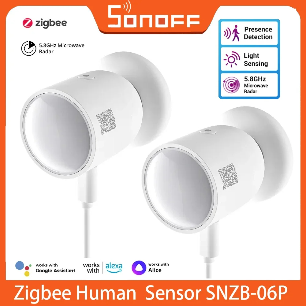 SONOFF SNZB 06P Zigbee Human Presence Sensor SNZB-06P เครื่องตรวจจับ Motion Light Sensing สมาร์ท Hom