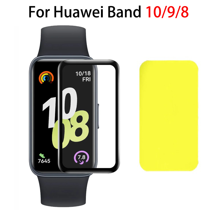 ฟิล์ม TPU แบบนุ่มและตัวป้องกันหน้าจอ PMMA สําหรับ Huawei Band 10 9 8 NFC Smartwatch Hydrogel นาฬิกาป้องกัน
