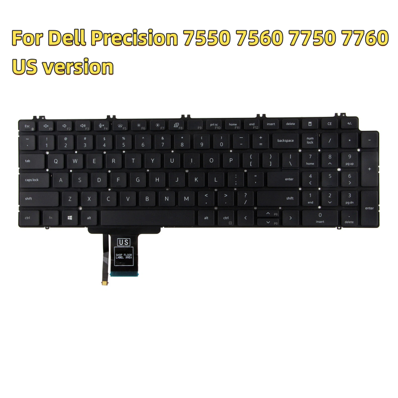 แป้นพิมพ์ US ใหม่แล็ปท็อปสําหรับ Dell Precision 7550 7560 7750 7760 713DM ในสต็อก
