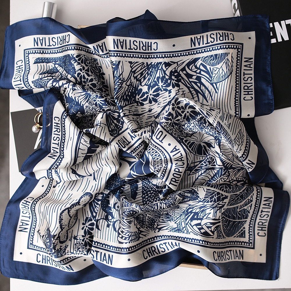 70 ซม ผ้าพันคอซาติน ผ้าโพกหัววินเทจ ผ้ามัดผมเกาหลีสไตล์วินเทจ A111 - รูปที่ 4