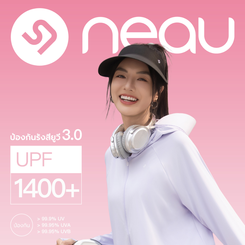 NEAU Cova Round หมวกกันแดดแฟชั่นปีกกว้างครึ่งศีรษะ ป้องกันรังสี UV ได้มากกว่า 99.9% สำหรับขี่มอเตอร์