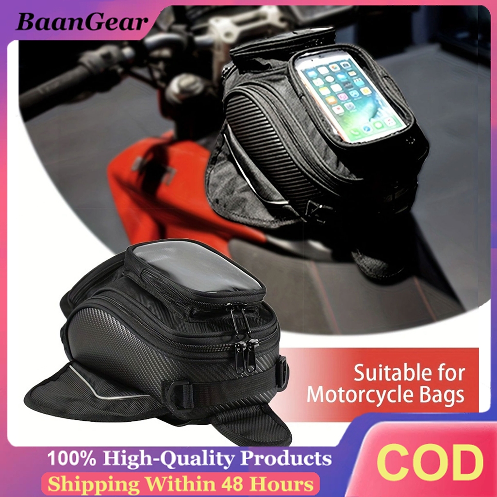 กระเป๋าติดถังน้ำมันมอเตอร์ไซค์สีดำแบบอเนกประสงค์ Oxford กันน้ำได้ กระเป๋าติดถังน้ำมันแม่เหล็กแบบแม่เหล็ก กระเป๋าติดถังน้ำมันมอเตอร์ไซค์