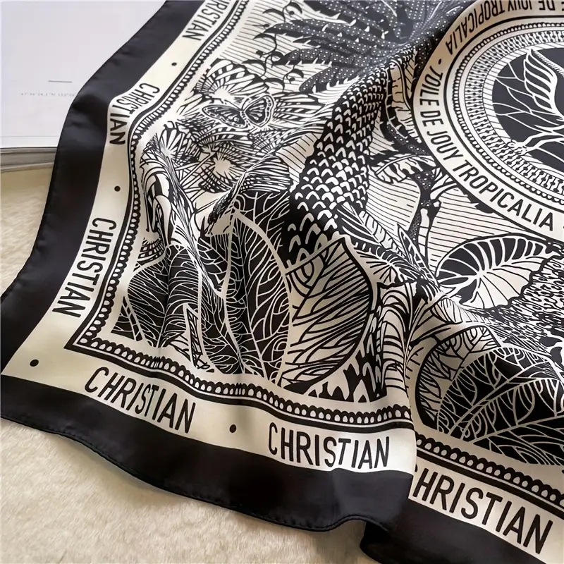 70 ซม ผ้าพันคอซาติน ผ้าโพกหัววินเทจ ผ้ามัดผมเกาหลีสไตล์วินเทจ A111 - รูปที่ 2