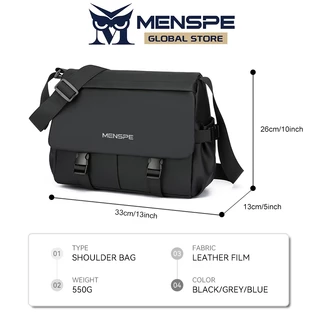 MENSPE Mens กระเป๋าสะพายความจุขนาดใหญ่ลําลองน้ําหนักเบากันน้ํา Messenger BagTravel กระเป๋าขี่กลางแจ้งสําหรับผู้ชาย