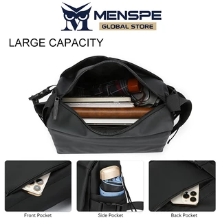 MENSPE Mens กระเป๋าสะพายความจุขนาดใหญ่ลําลองน้ําหนักเบากันน้ํา Messenger BagTravel กระเป๋าขี่กลางแจ้งสําหรับผู้ชาย
