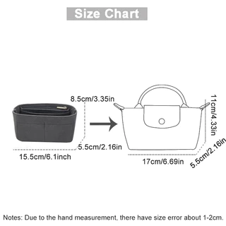 กระเป๋าผู้หญิง For Longchamp mini ซับในสักหลาดหูหิ้วยาวและสั้น กระเป๋าถือ ขนาดใหญ่และขนาดกลาง