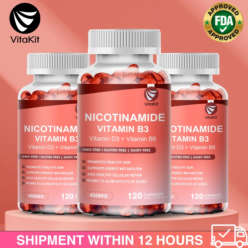 แคปซูลไวท์เทนนิ่งไนอาซินาไมด์+วิตามินบี3 ✨  ส่งเสริมการเผาผลาญผิว 400 กรัม