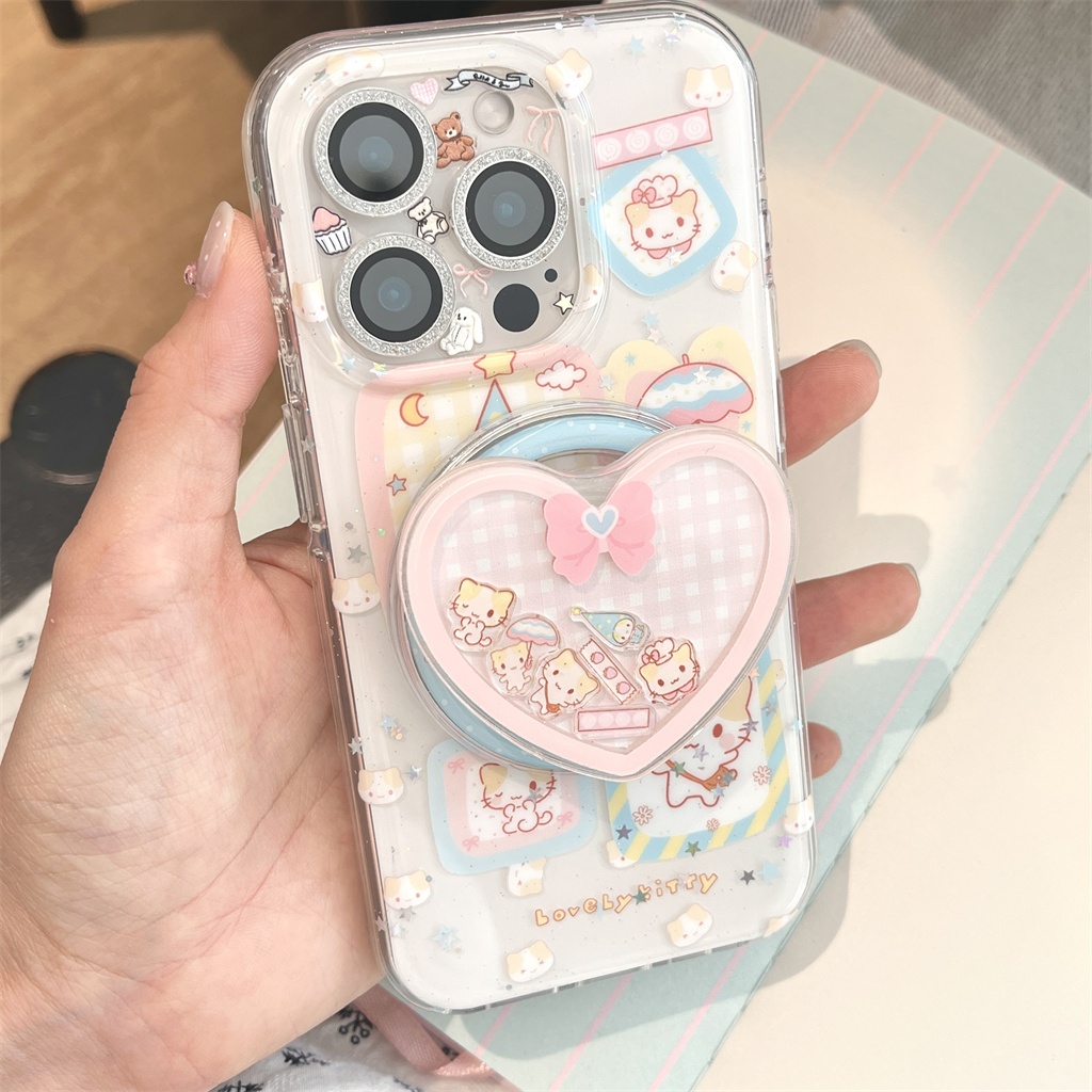 สําหรับIphone Case 16 Pro Max 15 Pro Max 14 Pro Max Cotton Candy Catเคสโทรศัพท์
