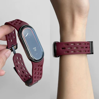 สําหรับ เสี่ยวหมี่ สมาร์ทวง Xiaomi Smart Band 8/9/10 สายรัดแม่เหล็กจับมือซิลิโคนรังผึ้งตาข่ายกันน้ําสําหรับเล่นกีฬาทุกวัน