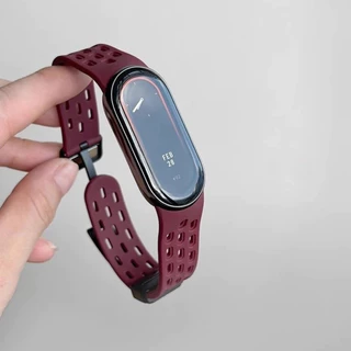 สําหรับ เสี่ยวหมี่ สมาร์ทวง Xiaomi Smart Band 8/9/10 สายรัดแม่เหล็กจับมือซิลิโคนรังผึ้งตาข่ายกันน้ําสําหรับเล่นกีฬาทุกวัน