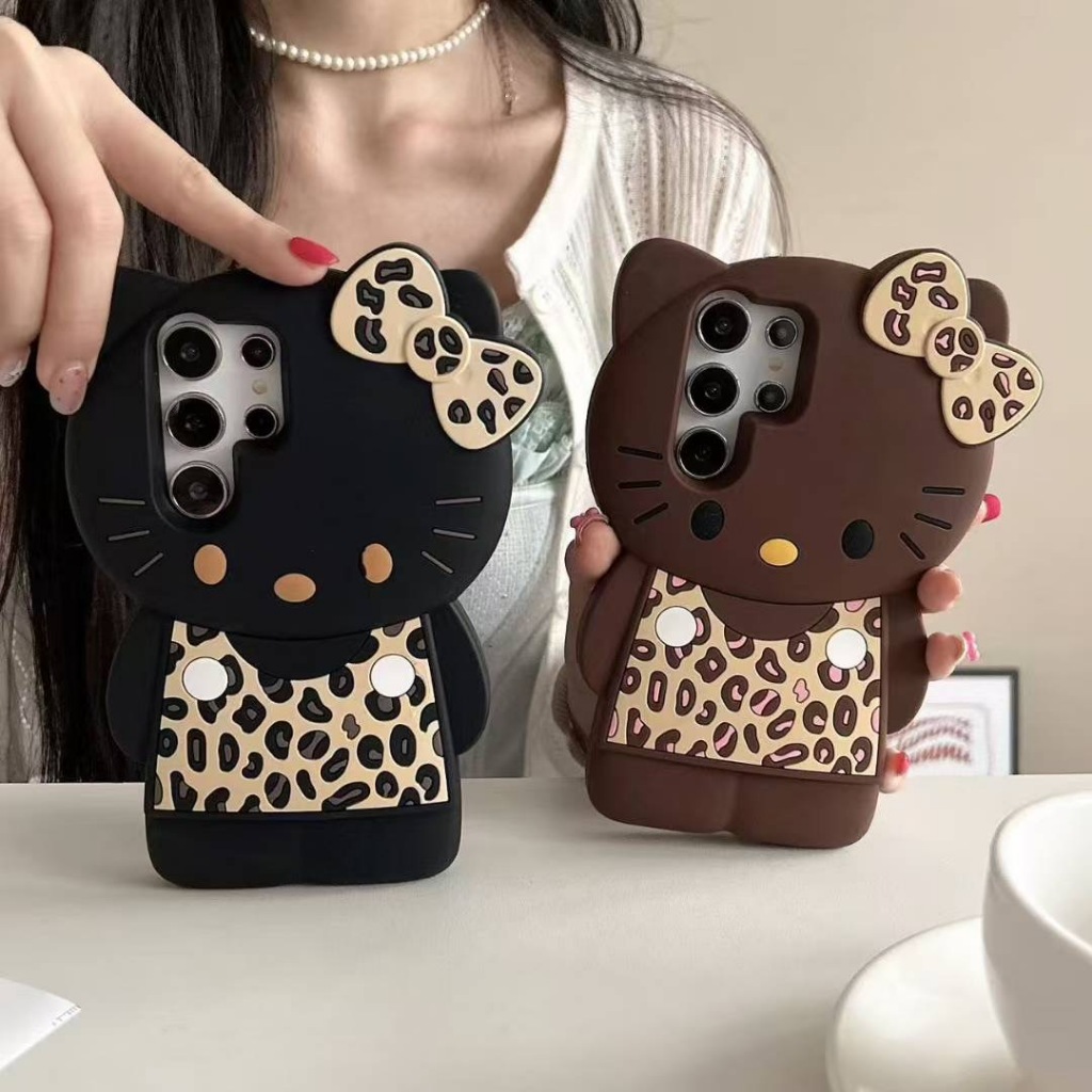 สําหรับ Samsung S25 Ultra S24 Plus S22 S23 A35 A55 A16 A56 A54 การ์ตูน Polka Dot Kitty นุ่มกรณี