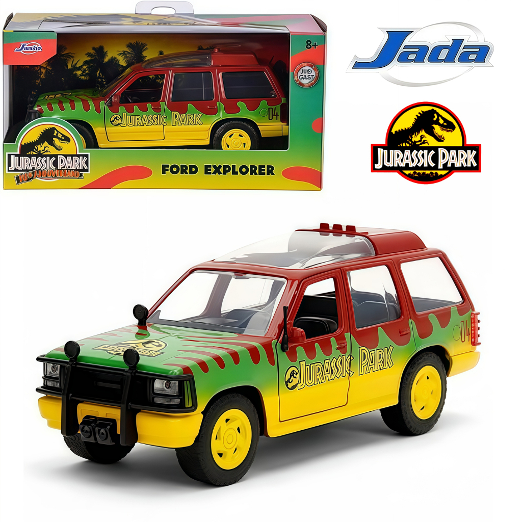 Jada Jurassic Park World โมเดลรถอัลลอย 1:32 Ford Explorer, Gladiator, Jeep - US Version