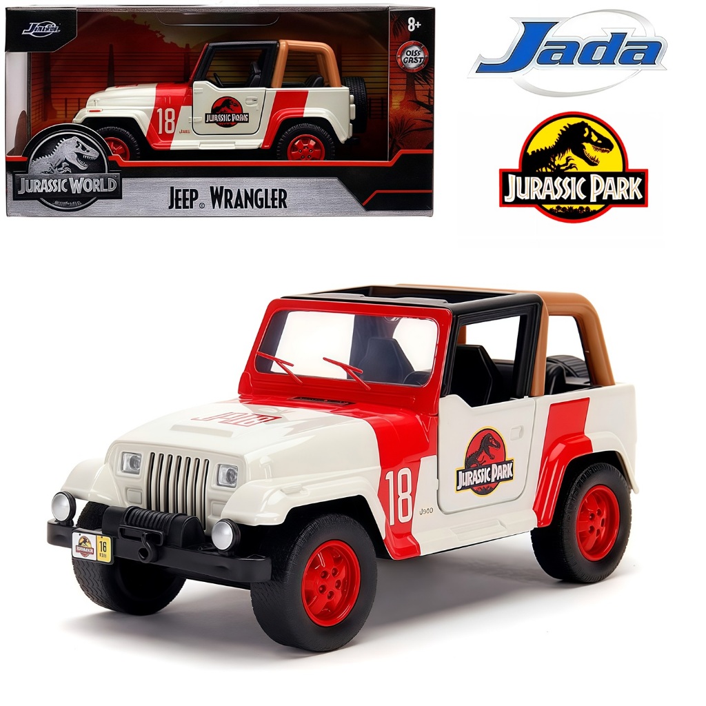 โมเดลรถโลหะผสมโลก Jada Jurassic Park รุ่น Jeep Off-Roader ขนาด 1:32 ความยาวประมาณ 13 ซม.