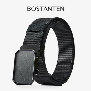 BOSTANTEN เข็มขัดผู้ชายพร้อมกระเป๋าสตางค์ผู้ชาย หนัง PU เซ็ตของขวัญ 2 ชิ้น ใช้งานง่าย